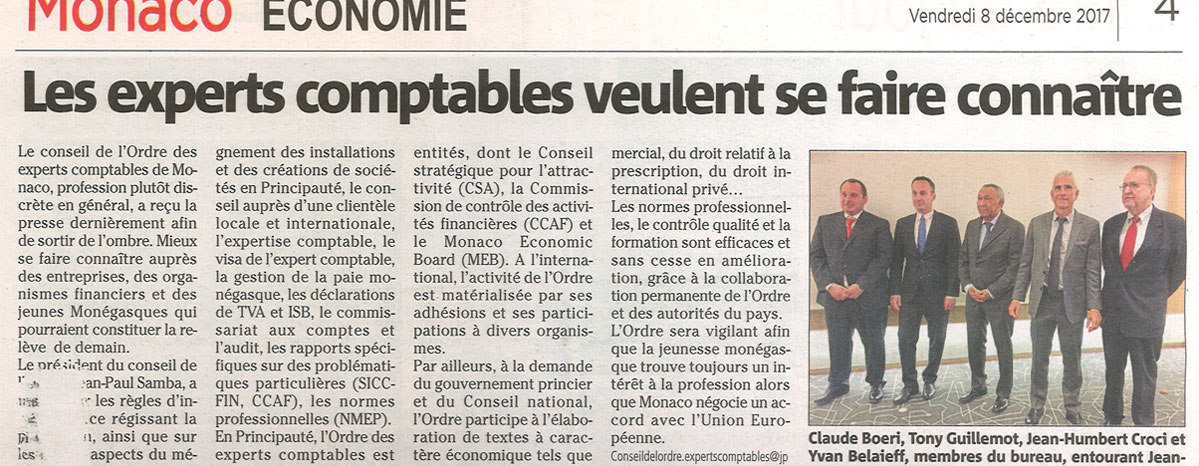 Les Experts-Comptables veulent se faire connaître
