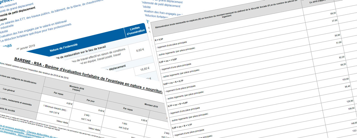 Frais professionnels et avantages en nature : barèmes 2019