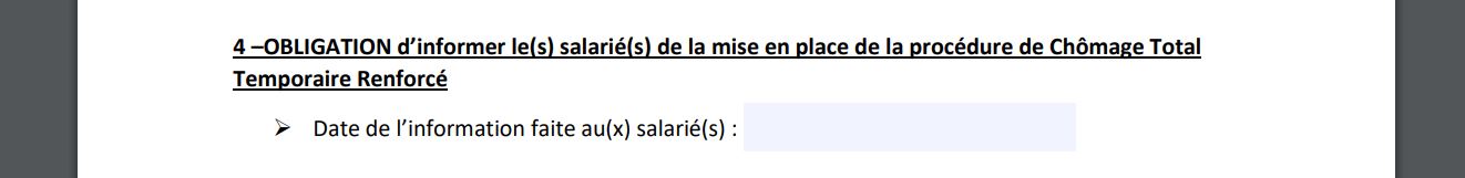 Etape 2 - D&eacute;claration CTTR COVID-19